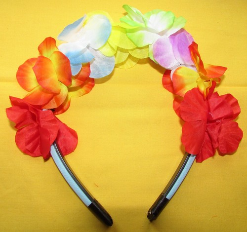Haarreif mit blumen blau - in,
