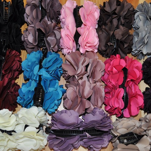 Haarklammer blumen satin - haarklammer, 2