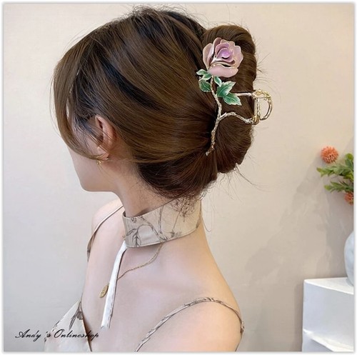 Rose blume haarklammer - rose,